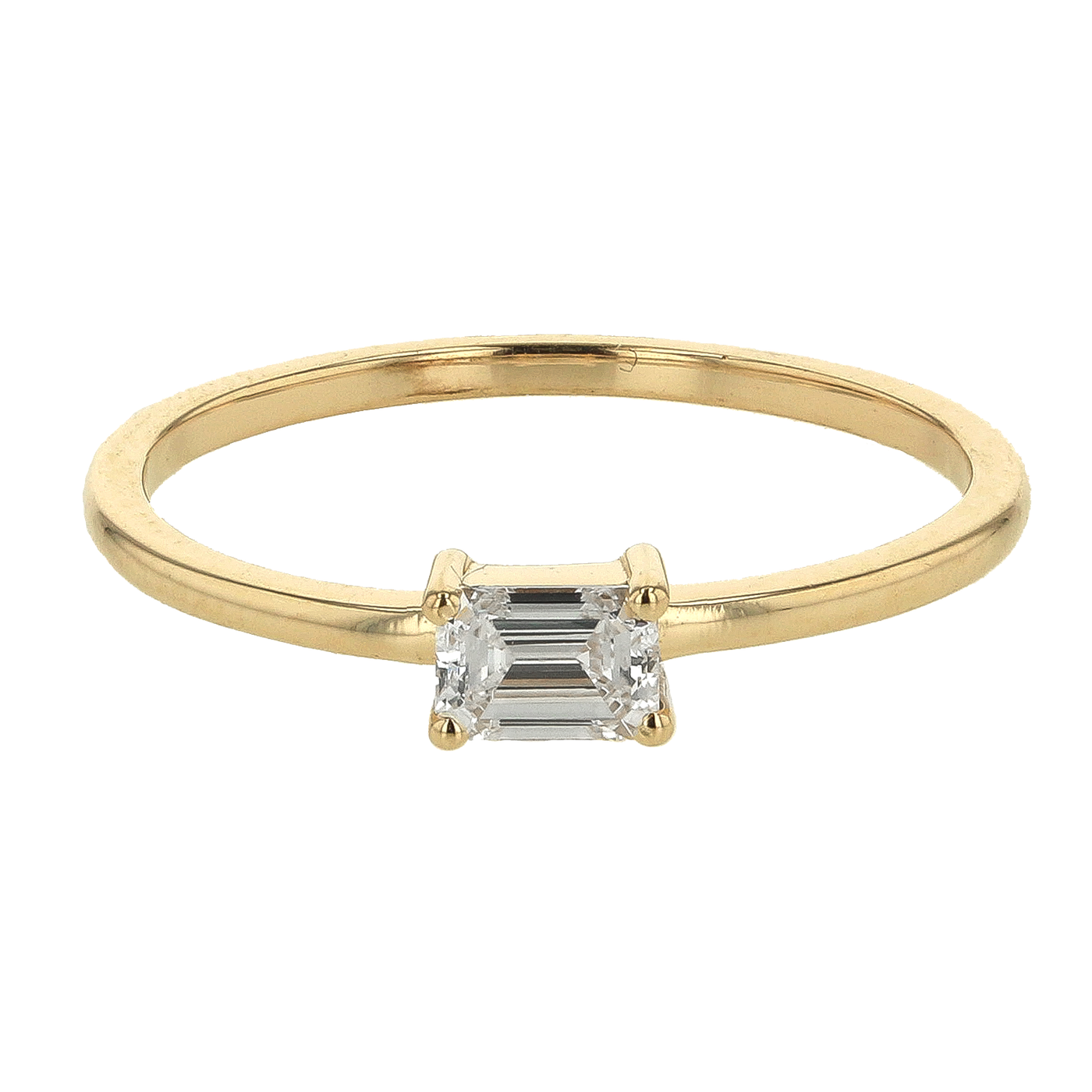 "The Reflection" 0.26 CT Emerald Cut Diamond Solitaire Ring