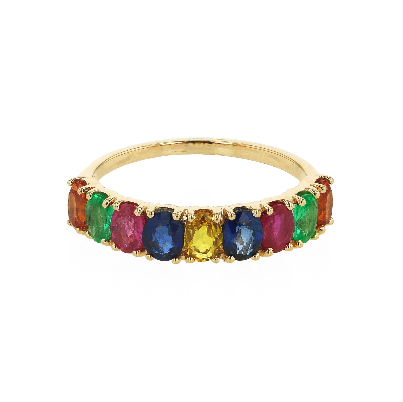 "The Vivian" 1.95 CTW Oval Cut Multi-colored Sapphire Ring
