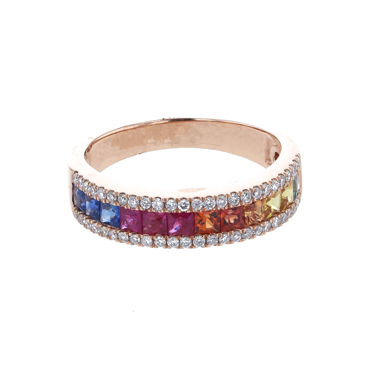 "Chasing Rainbows" .25 CTTW Diamond and .99 CTTW Multi Gemstone Ring in 18K Rose Gold