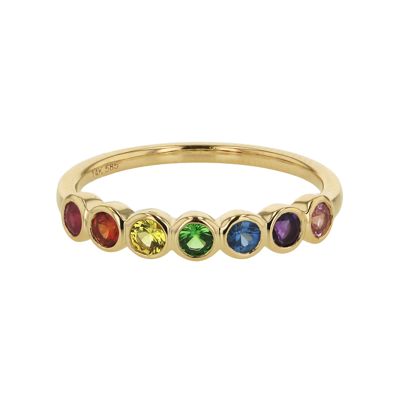 "The Aurora" 0.54 CTW Round Cut Multi-Colored Sapphire Ring