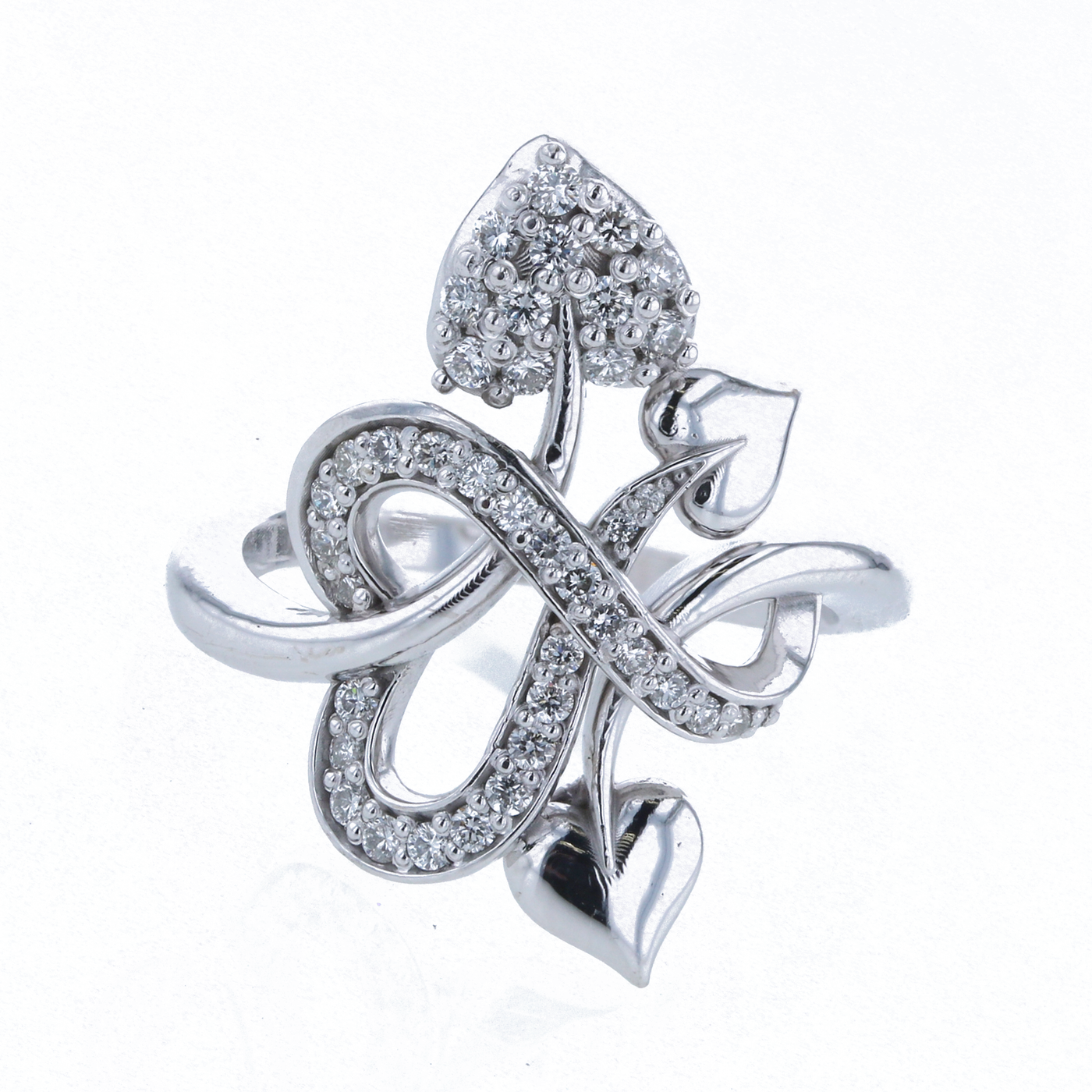 "Hearts Intertwined" 0.45 CTTW Diamond Ring in 14K White Gold