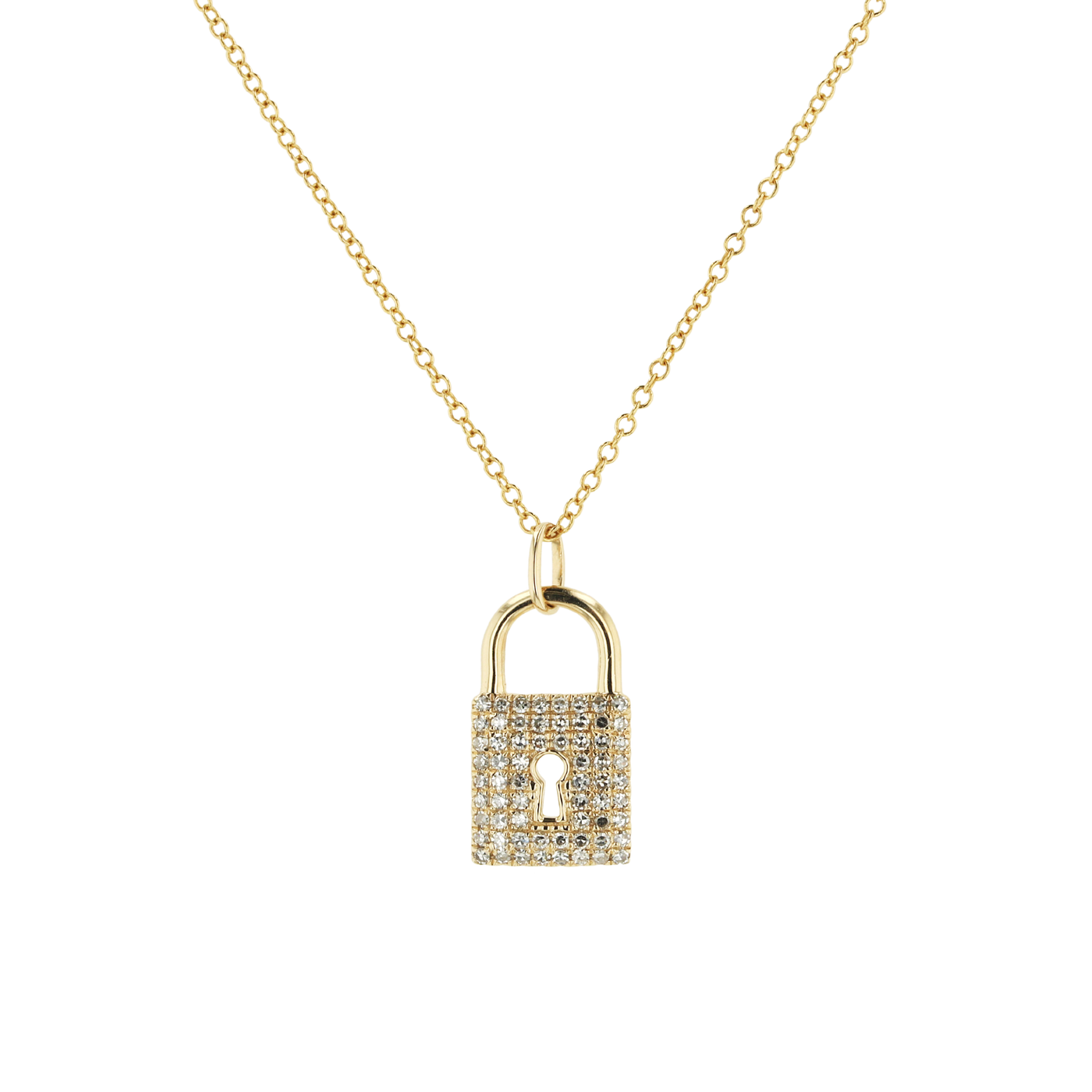 "Enchanted Lock" .19 CTTW Diamond Pendant Necklace