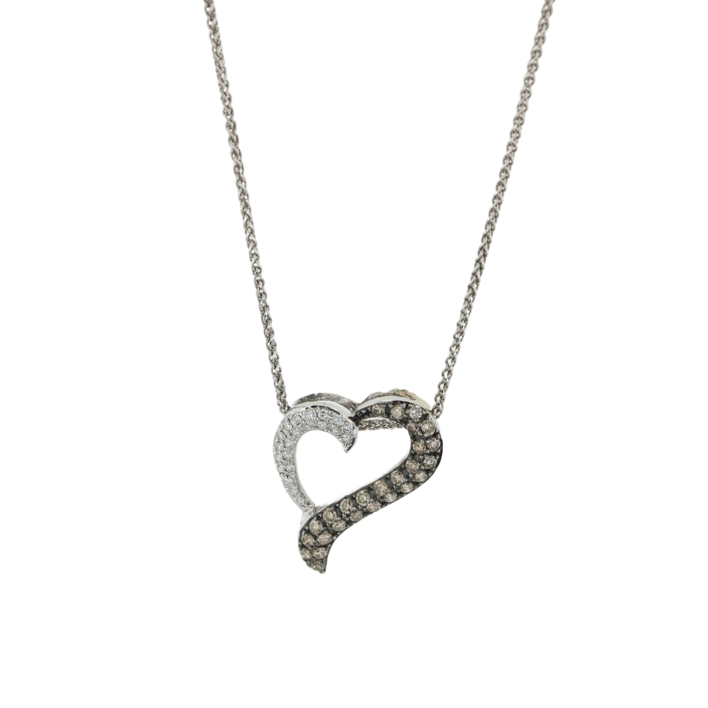 Lani's Heart Necklace APRX 0.50 CTTW 14KWG DIA HEART – Bova Diamonds