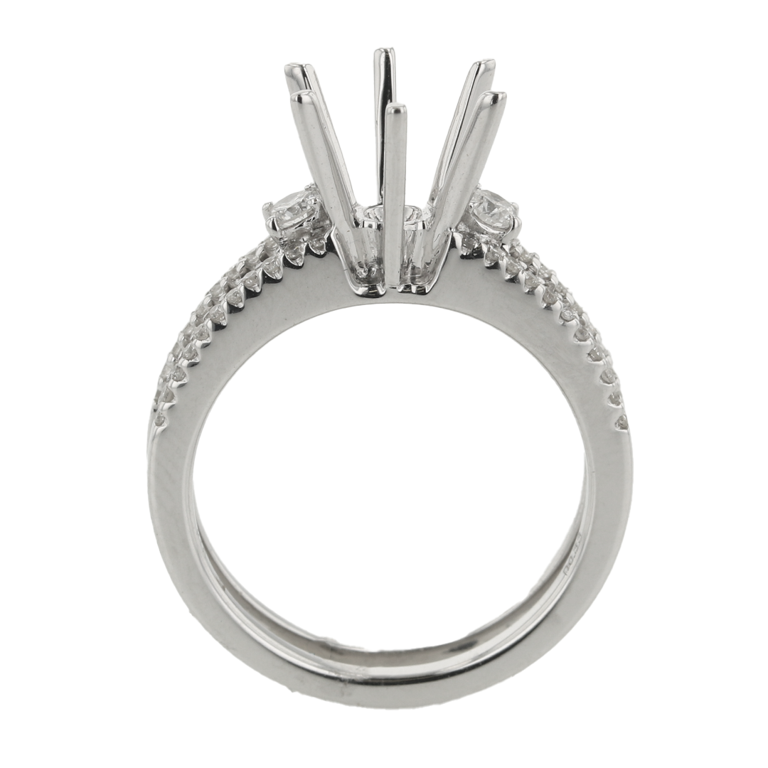 The Oprah Engagement Ring Setting 0.33CTTW 18KWG Two Row Bova Diamonds